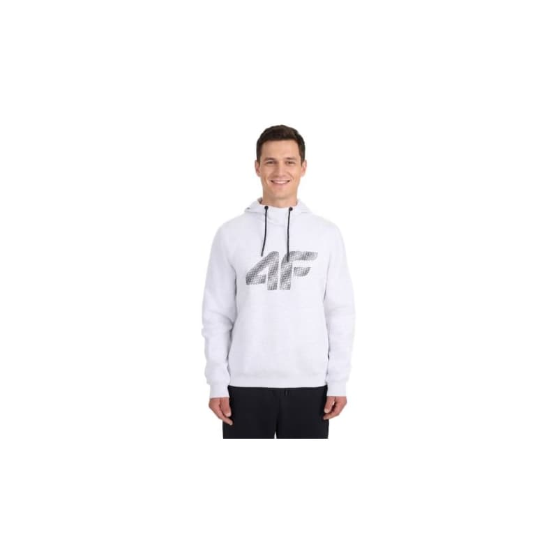 Pánska mikina s kapucňou 4F SWEATSHIRT M2548-27M-COLD LIGHT GREY MELANGE 1