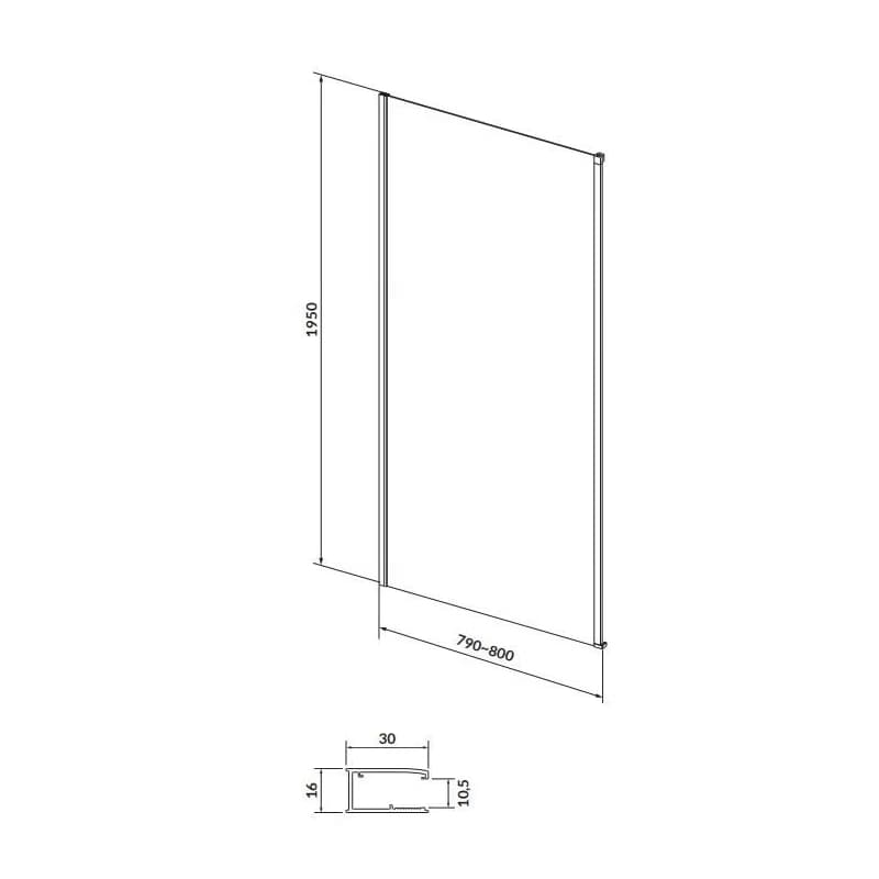 CERSANIT/S - Sprchovací kút LARGA 120x80 čierny, pravý, číre sklo S932-126/80 3