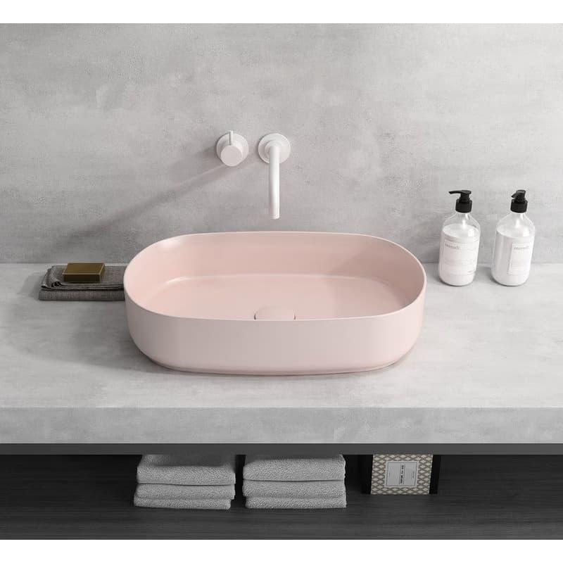 ISVEA - INFINITY OVAL keramické umývadlo na dosku, 55x36cm, ružová Salmon 10NF65055-2S 4