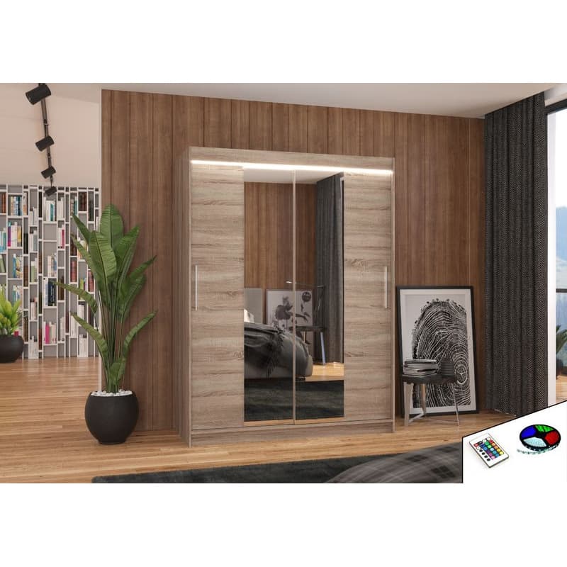 ArtAdrk Šatníková skriňa INESS | 150 cm Skriňa: Is02 / čokoládová 5
