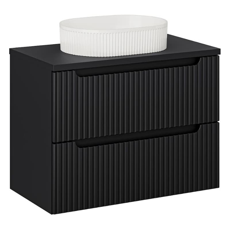 ArtCom Kúpeľňová skrinka s umývadlom a doskou NOVA Black DU80/2 | 80 cm 1