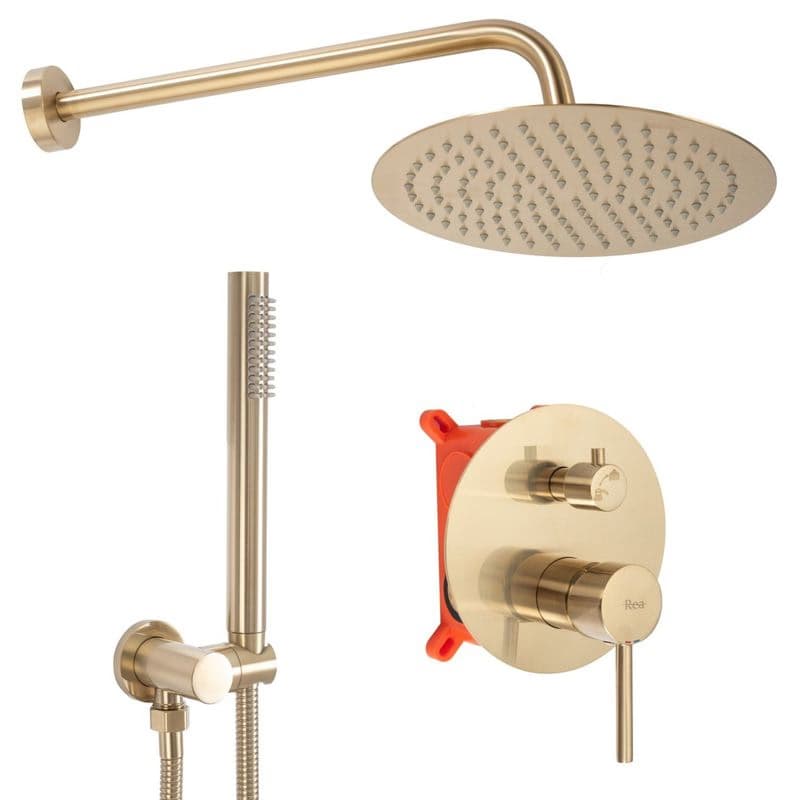 REA REA - Podomietkový sprchový set Lungo zlatá kartáčovaná + BOX REA-P4160