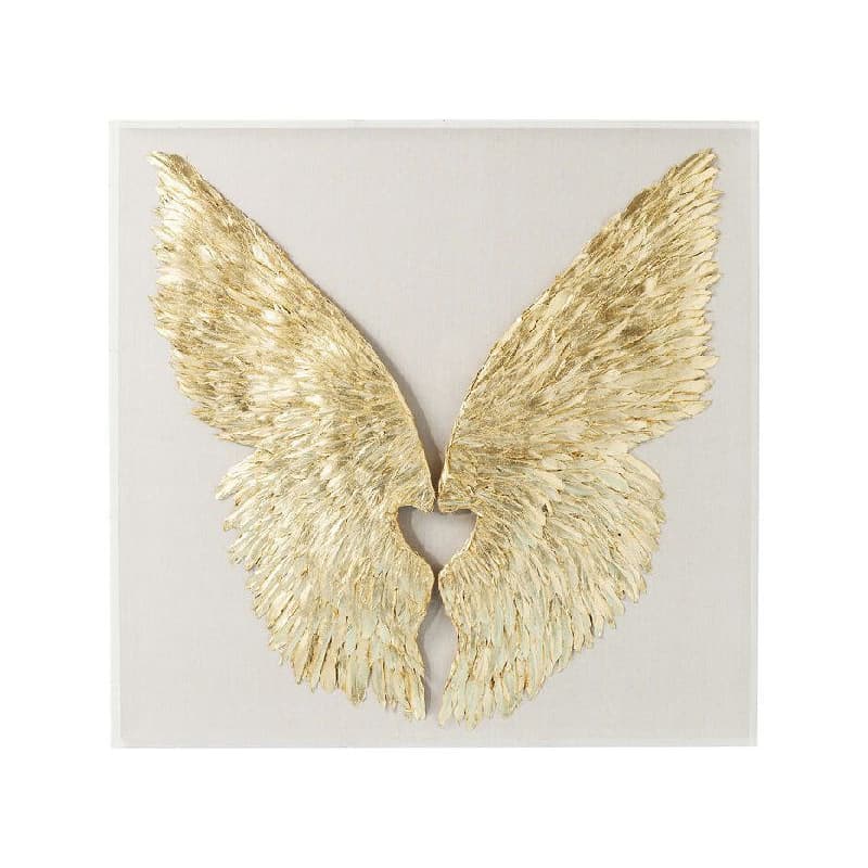 Wings nástenná dekorácia 120x120cm zlatá/biela 1