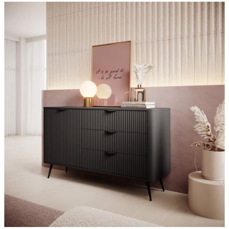 ArtLas Komoda LINA 138 D3S | čierna 4