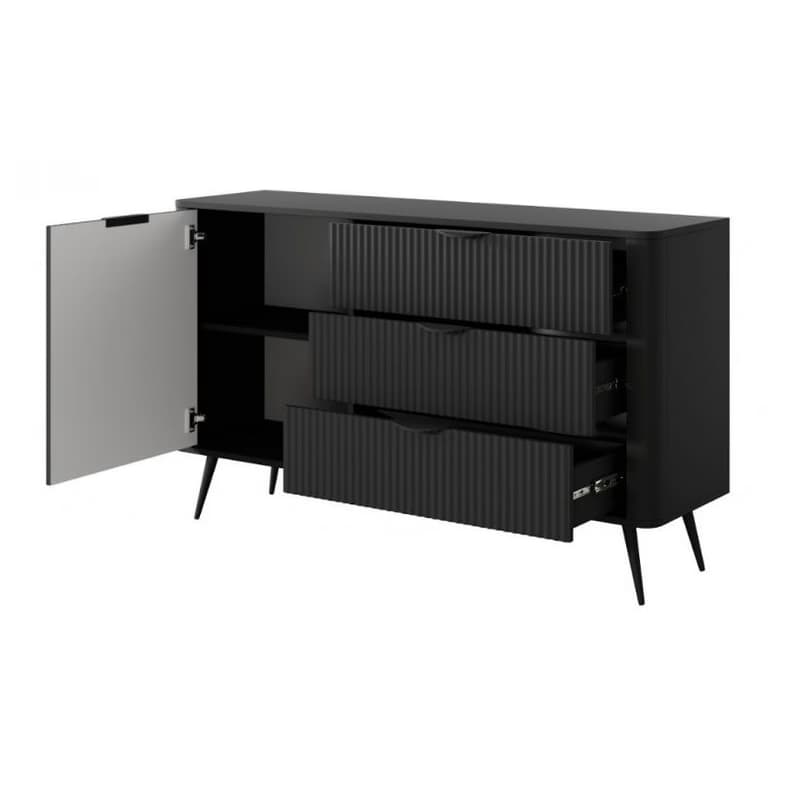 ArtLas Komoda LINA 138 D3S | čierna 5