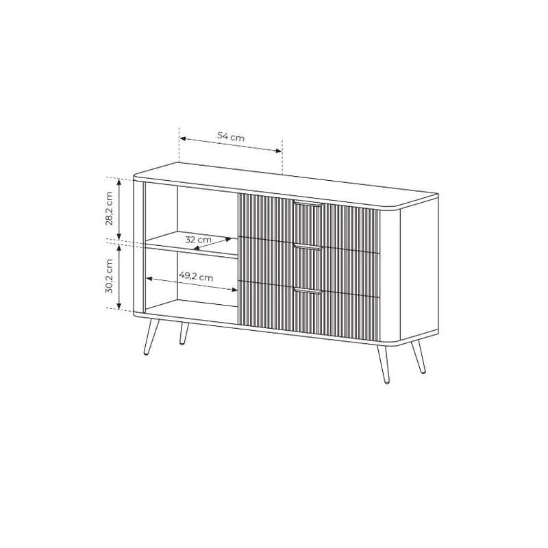 ArtLas Komoda LINA 138 D3S | čierna 6