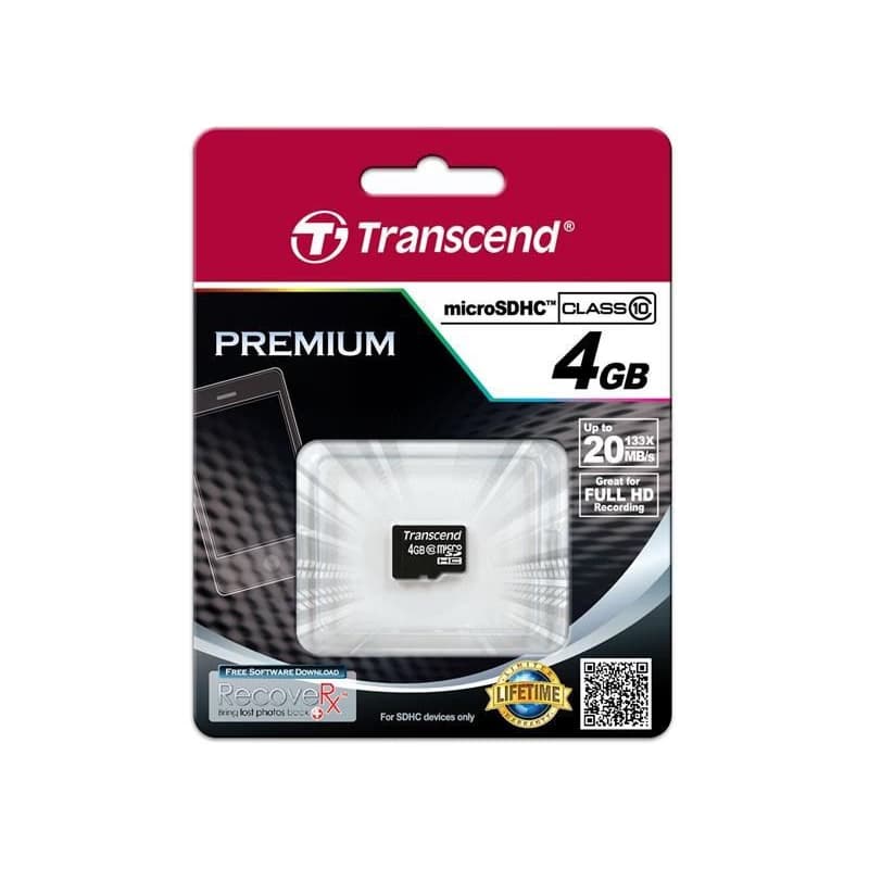 TRANSCEND MicroSDHC karta 4GB Class 10, bez adaptéra 2