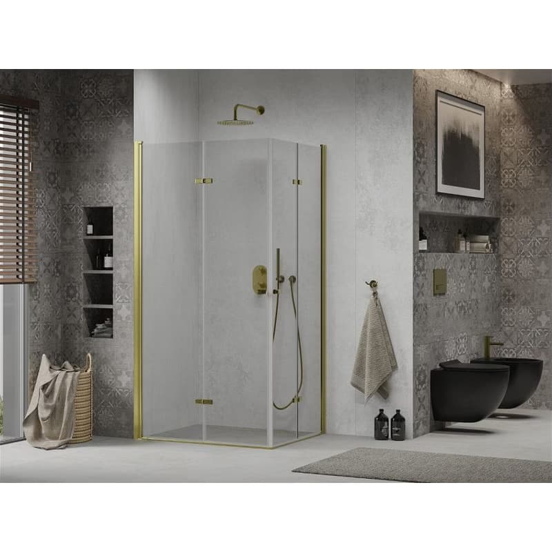 MEXEN/S - Lima Duo Lima Duo sprchovací kút 90 x 80, transparent, zlatý 856-090-080-50-00-02 2