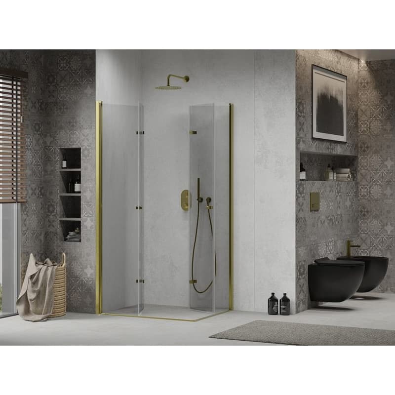 MEXEN/S - Lima Duo Lima Duo sprchovací kút 90 x 80, transparent, zlatý 856-090-080-50-00-02 3