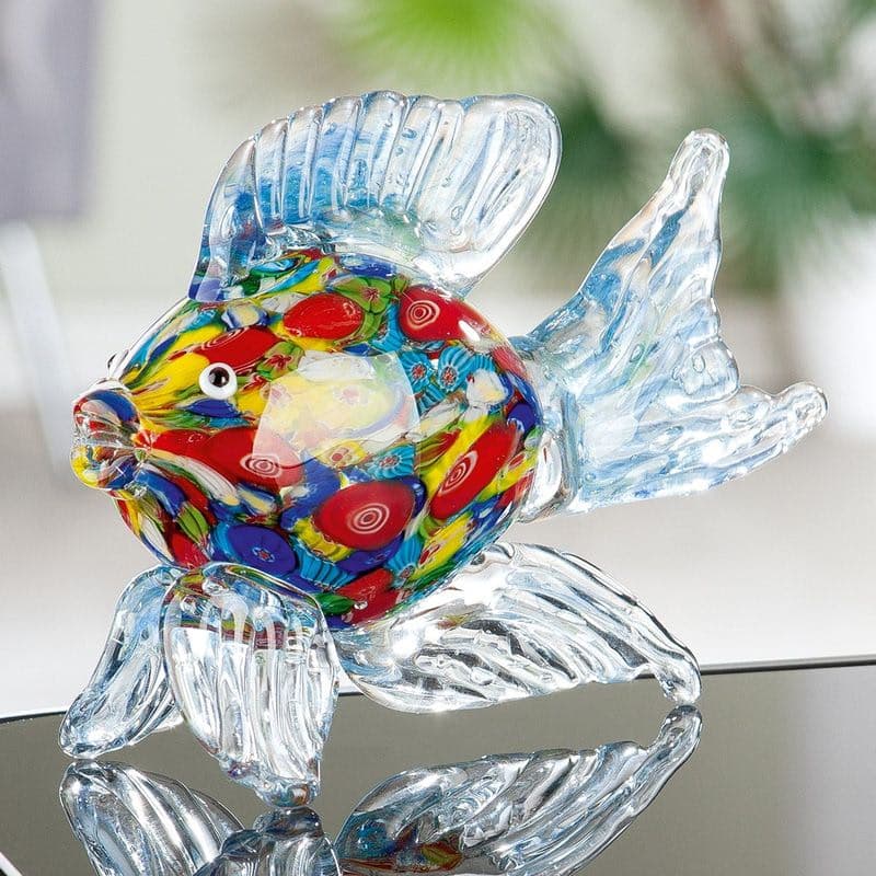 Farebná sklenená figúrka ryby „Bunter Seefisch“, 14 cm 1