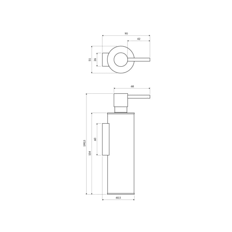 OMNIRES - MODERN PROJECT dávkovač tekutého mydla, závesný, matná biela MP60721WM 2