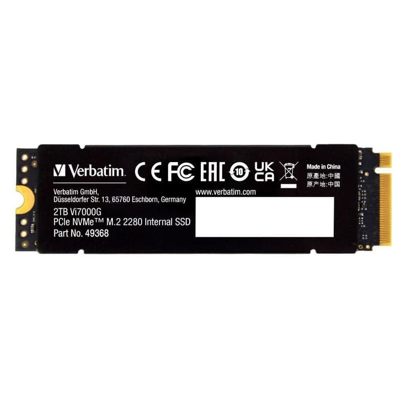 VERBATIM SSD Vi7000G Internal PCIe NVMe M.2 SSD 4TB, W 6700/R 7400MB/s 3