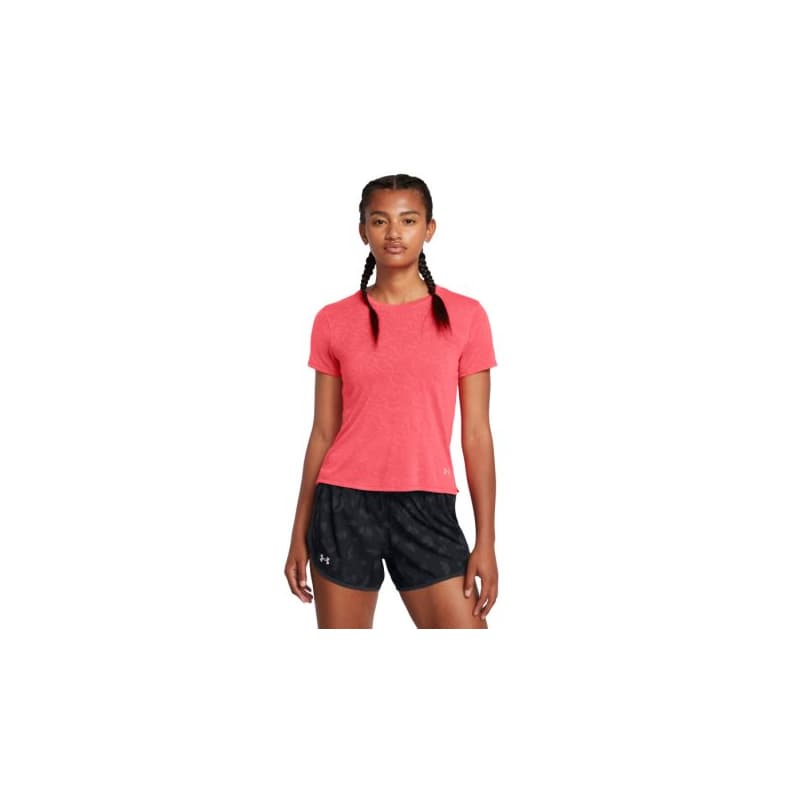 Dámske tréningové tričko s krátkym rukávom UNDER ARMOUR UA Launch Camo Shortsleeve-RED