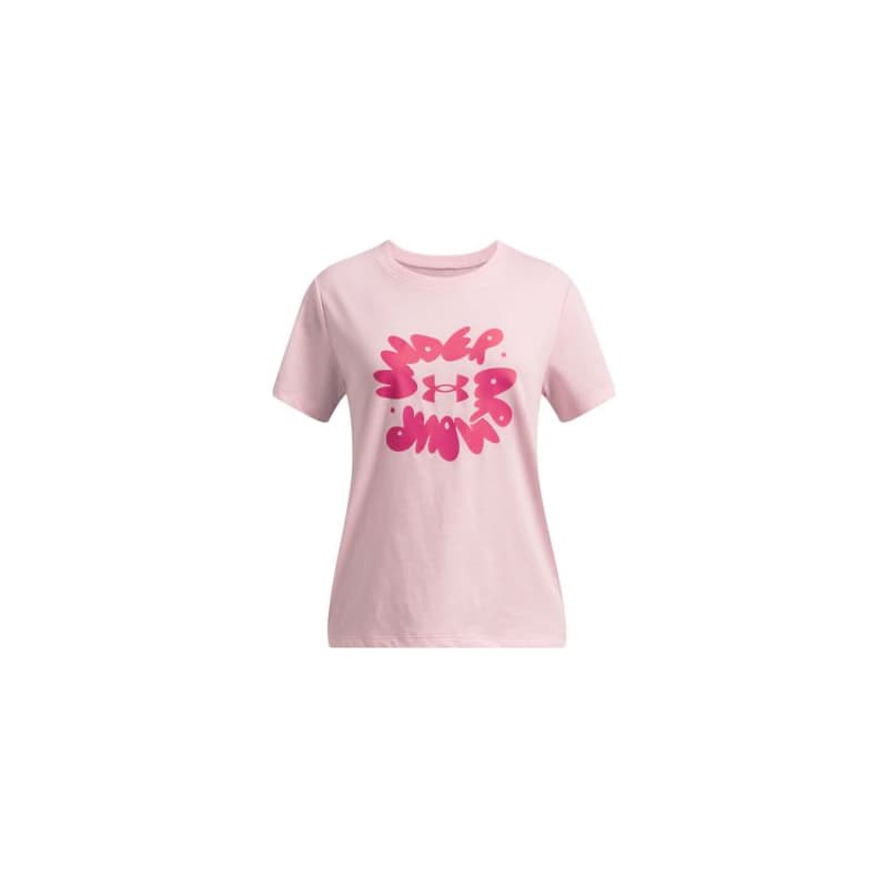 Dievčenské tričko s krátkym rukávom UNDER ARMOUR UA Bubble Wordmark SS-PNK 1