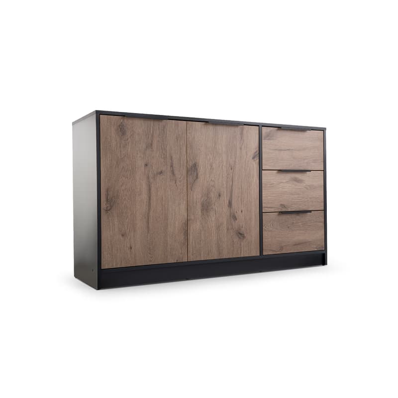 ArtStol Komoda LATI 2D3S | čierna/dub viking 1