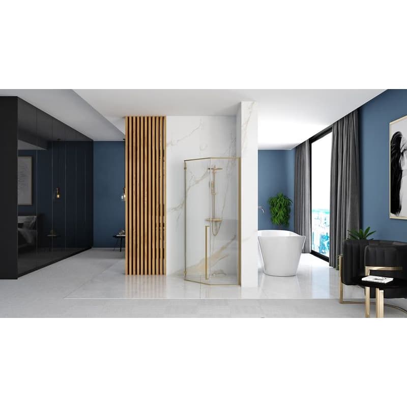 REA - Sprchovací kút DIAMOND 90x90 BRUSH GOLD bez sprchovej vaničky REA-K6506 5