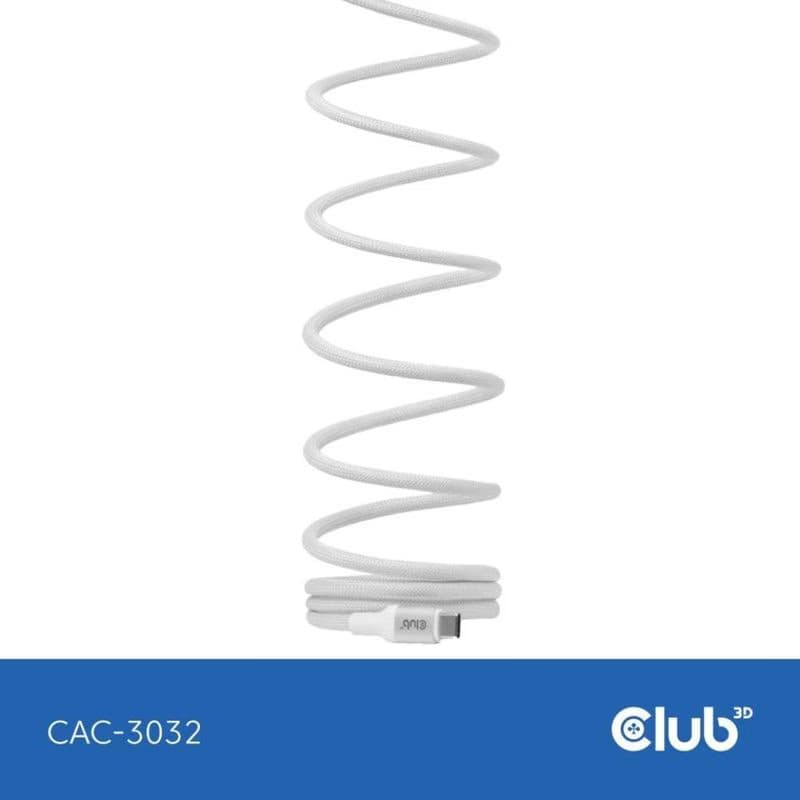 Club3D Kábel magnetický USB-C, 240W PD3.1, 480 Mbps, 2m, biela 4