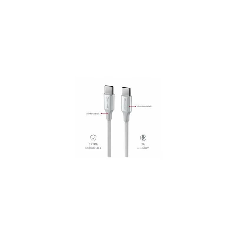 SWISSTEN DÁTOVÝ KÁBEL TEXTILE II USB-C / USB-C 1,5 M BIELÝ 5