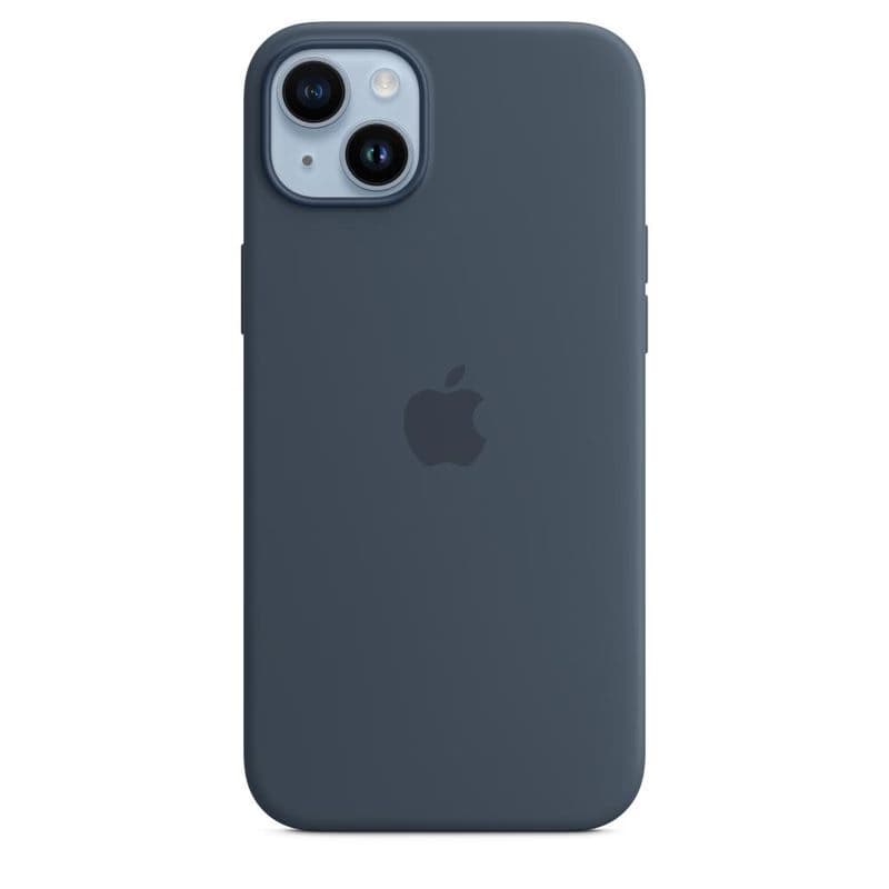 iPhone 14+ Silicone Case with MS - Storm Blue 1