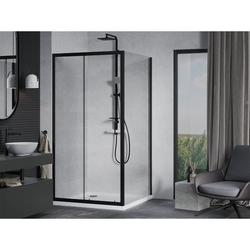 MEXEN/S - Apia Sprchovací kút 100x100, transparent, čierna + vanička so sifónom 840-100-100-70-00-4010B 2