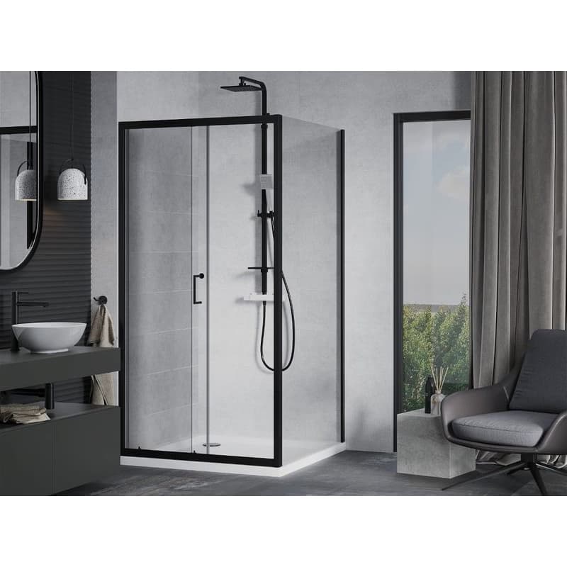 MEXEN/S - Apia Sprchovací kút 100x100, transparent, čierna + vanička so sifónom 840-100-100-70-00-4010B 3