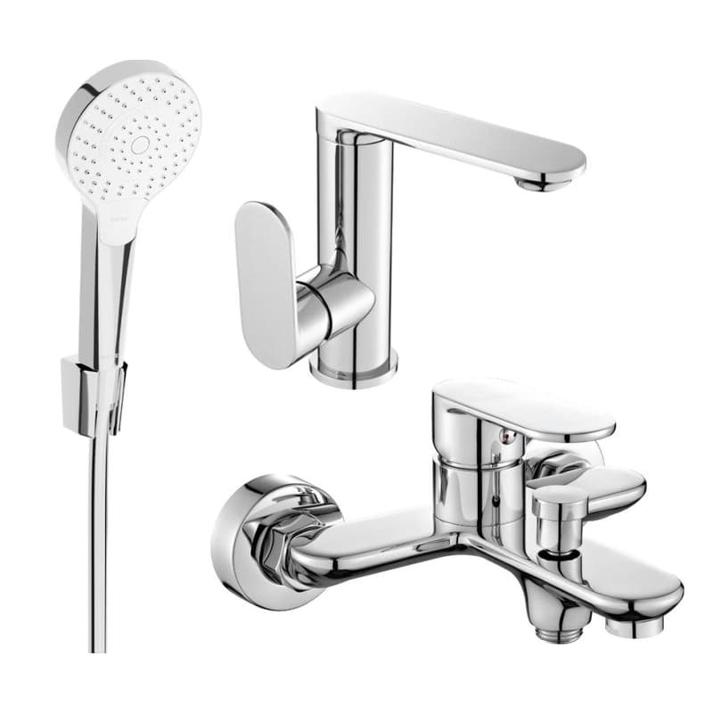 MEXEN/S - Milo R05 SET umývadlová batéria + vaňová s príslušenstvom, chróm 713053R05-00 1