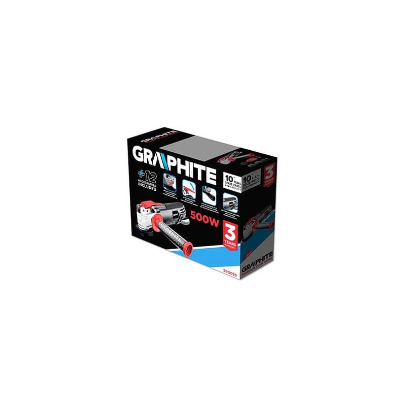 Viacúčelová brúska Graphite 59G025, elektrika (kábel), 230V, 500W, 21000osc./min, 2,8 ° 3