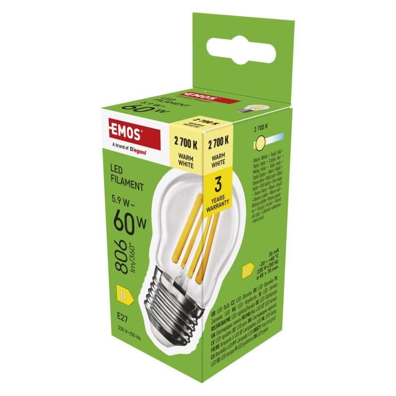 EMOS LED FLM MINI GL 5,9 W (60 W) 806lm E27 WW 1