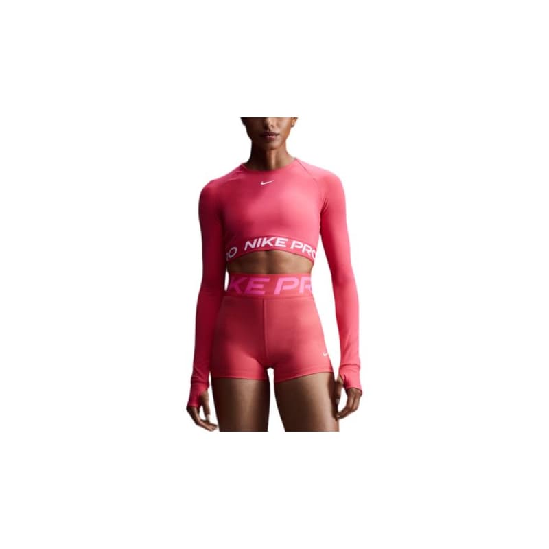 Dámske tréningové tričko s dlhým rukávom NIKE PRO DF 365 CROP LS-629 ASTER PINK WHITE 1