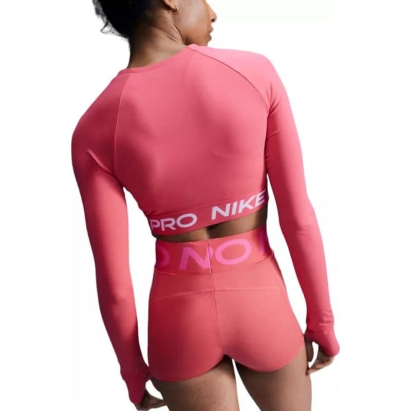 Dámske tréningové tričko s dlhým rukávom NIKE PRO DF 365 CROP LS-629 ASTER PINK WHITE 2