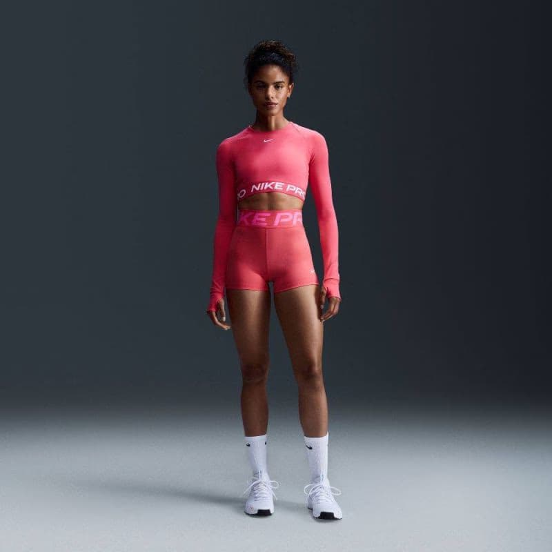 Dámske tréningové tričko s dlhým rukávom NIKE PRO DF 365 CROP LS-629 ASTER PINK WHITE 5