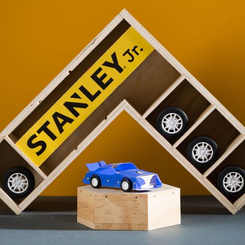 Stanley Jr. OK013-SY Stavebnice, závodné auto, drevo 4