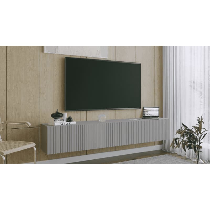 ArtExt Závesný TV stolík JOY | 200 cm Farba: Biela (drážky) 5