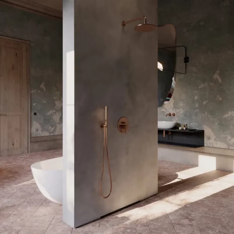 OMNIRES - SLIMLINE hlavová sprcha vrátane ramena, o25 cm staro meď /CPB/ WGSET1CPB 3