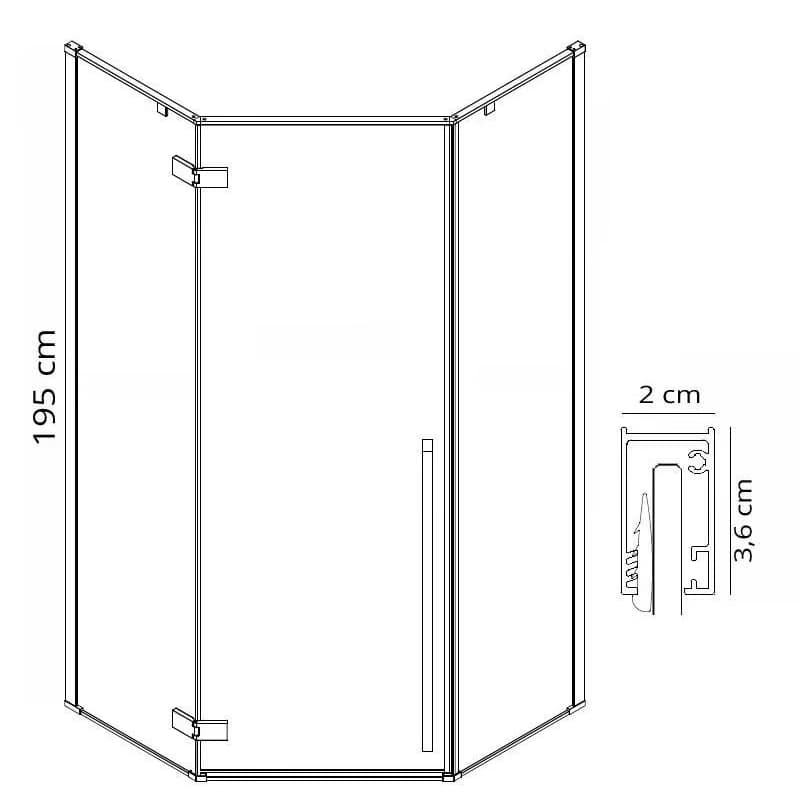 REA - Sprchovací kút DIAMOND 100x100 zlatá REA-K6616 4
