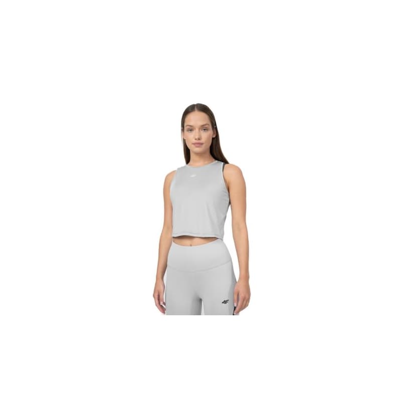 Dámske tréningové tielko 4F TSHIRT FNK F148-27S-COLD LIGHT GREY