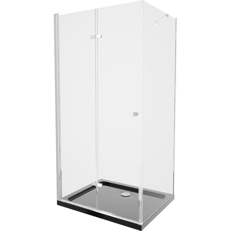 MEXEN/S - Lima sprchovací kút 90x120, transparent, chróm + čierna vanička so sifónom 856-090-120-01-00-4070
