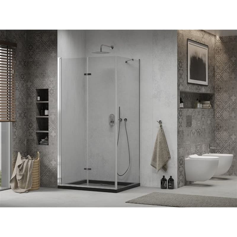 MEXEN/S - Lima sprchovací kút 90x120, transparent, chróm + čierna vanička so sifónom 856-090-120-01-00-4070 2
