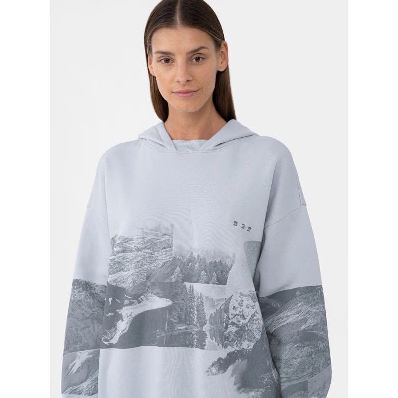 Dámska turistická mikina s kapucňou 4F WOMENS SWEATSHIRT BLD013-34S-LIGHT BLUE 2