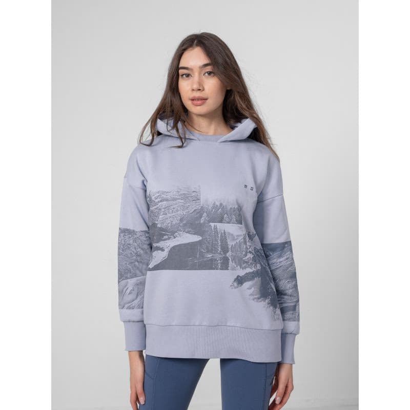 Dámska turistická mikina s kapucňou 4F WOMENS SWEATSHIRT BLD013-34S-LIGHT BLUE 3