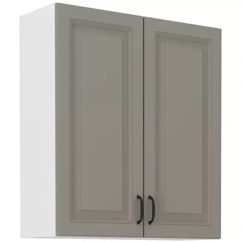 Kuchynská skrinka Stilo claygrey/biely 80g/90 2f 1