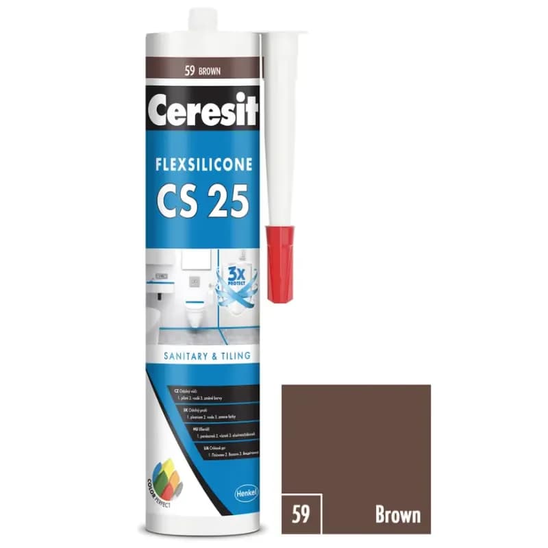 Ceresit Silikón CS25 hnedá 280ml 1