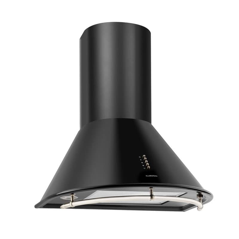 Klarstein Noir, digestor, 60 cm, komínový, 490 m³/h, retro dizajn, nehrdzavejúca oceľ, čierny
