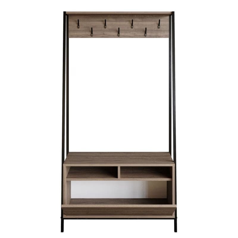 Predsieňová stena Devin - Walnut, Black 2