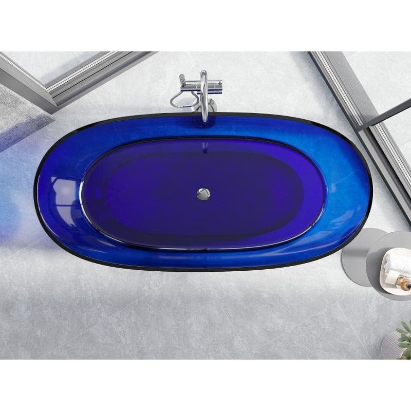 MEXEN - Pure sapphire voľne stojaca vaňa transparentna 170 x 80, korok chróm 58071708016 3