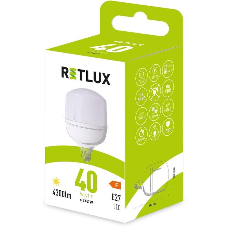 RLL 446 T120 E27 bulb 40W WW RETLUX 2