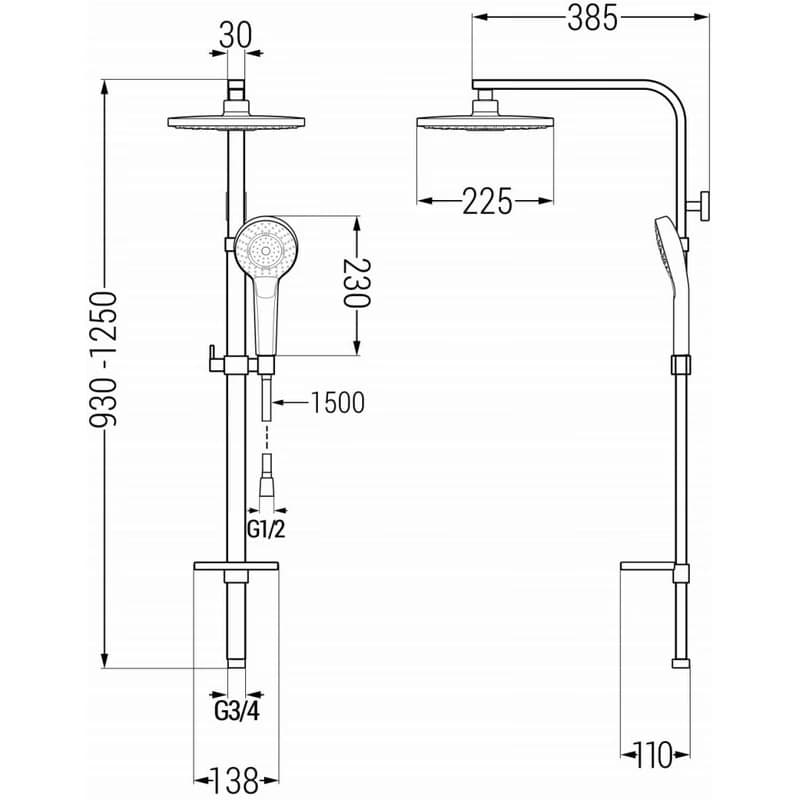 MEXEN/S MEXEN/S - Q05 sprchový set chróm / biela 798050595-00 2