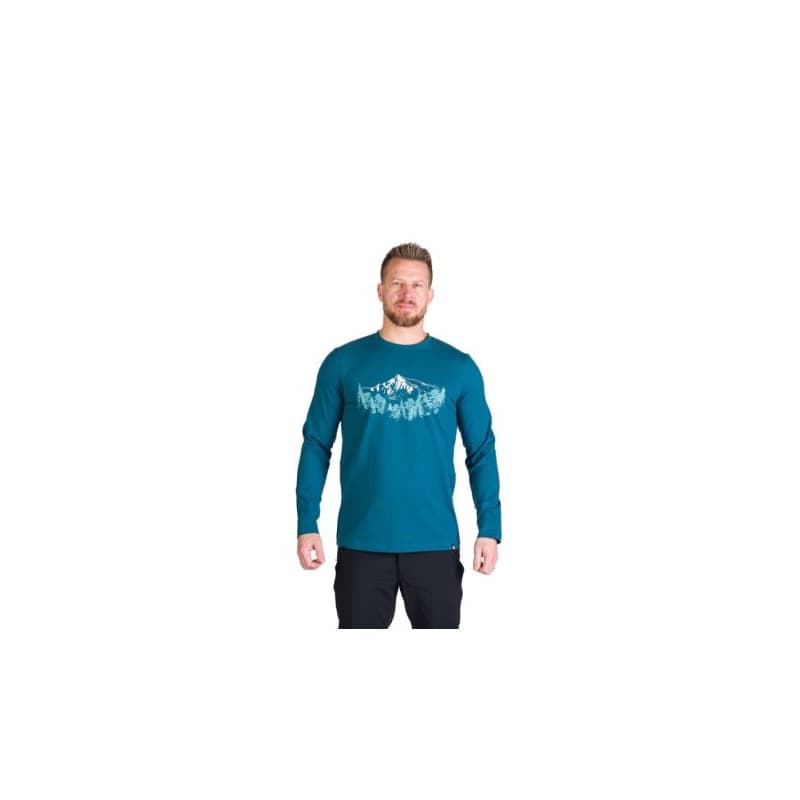 Pánske turistické tričko s dlhým rukávom NORTHFINDER STEWART-526inkblue