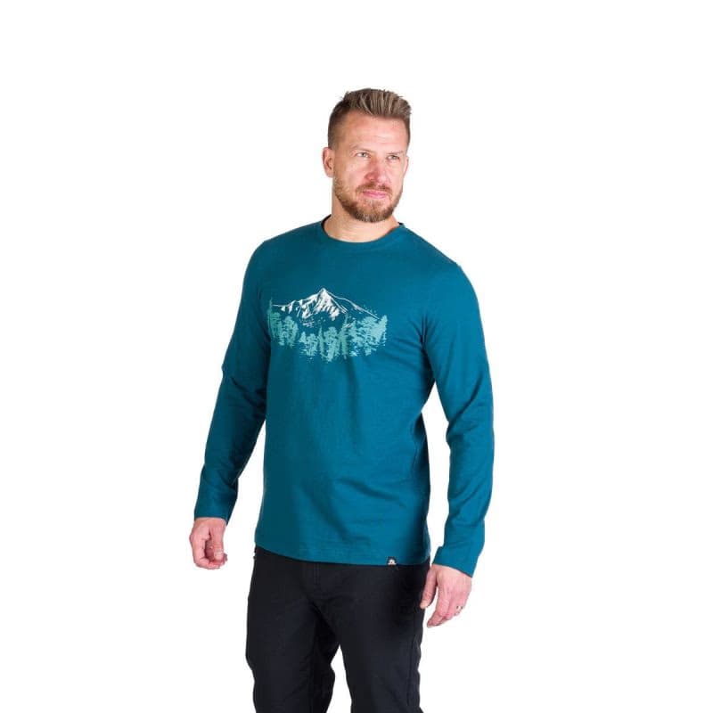 Pánske turistické tričko s dlhým rukávom NORTHFINDER STEWART-526inkblue 2