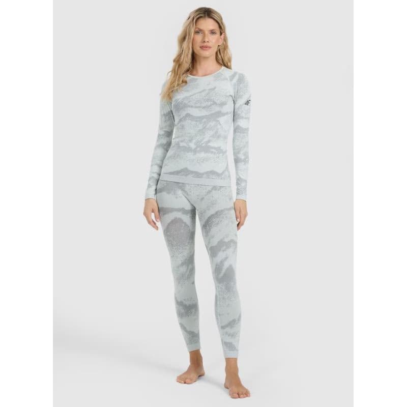 Dámske termo nohavice 4F SEAMLESS UNDERWEAR F209-WAW25USEAF209-11A-OFF WHITE ALLOVER 4